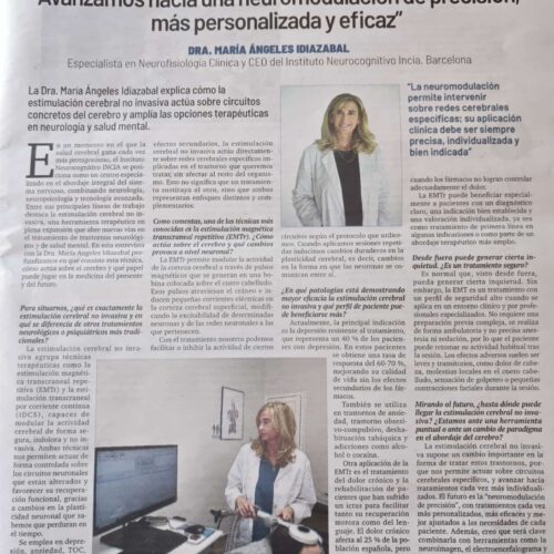 «Avanzamos hacia una neuromodulación de precisión, más personalizada y eficaz» Dra. Idiazábal para el diario El Mundo